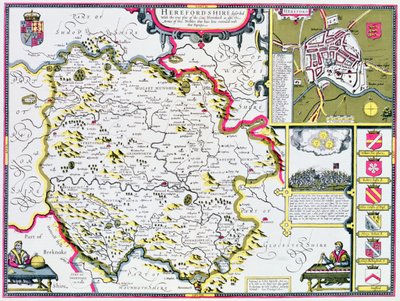 Herefordshire, engraved by Jodocus Hondius from John Speed